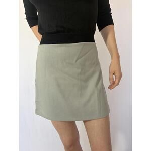 Enduring Kairos Light Green 100% Wool Mini Skirt